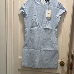 Theory Women's Sky Blue Mini Dress